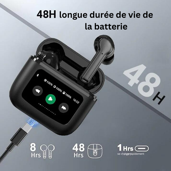 Ecouteurs Bluetooth à écran Tactile Intelligent (PROMOTION -40%)