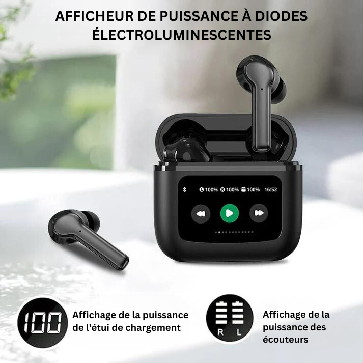 Ecouteurs Bluetooth à écran Tactile Intelligent (PROMOTION -40%)