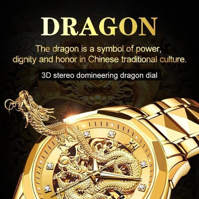 ⌚Montre dragon doré en relief⌚✨ (PROMOTION -40%)