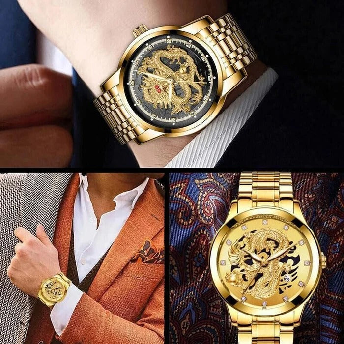 ⌚Montre dragon doré en relief⌚✨ (PROMOTION -40%)