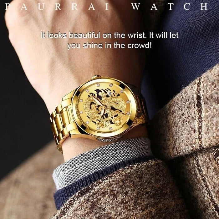 ⌚Montre dragon doré en relief⌚✨ (PROMOTION -40%)
