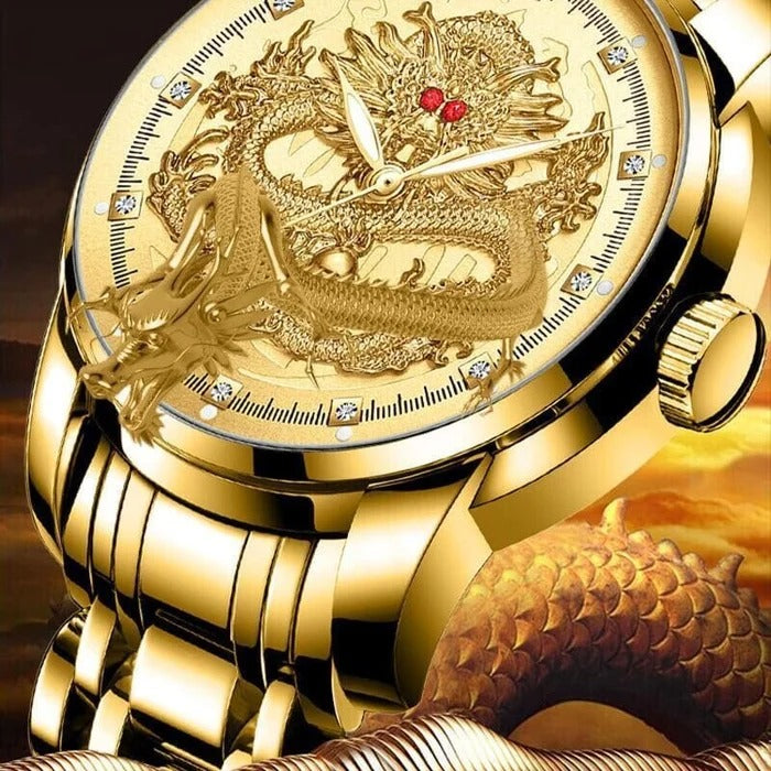 ⌚Montre dragon doré en relief⌚✨ (PROMOTION -40%)