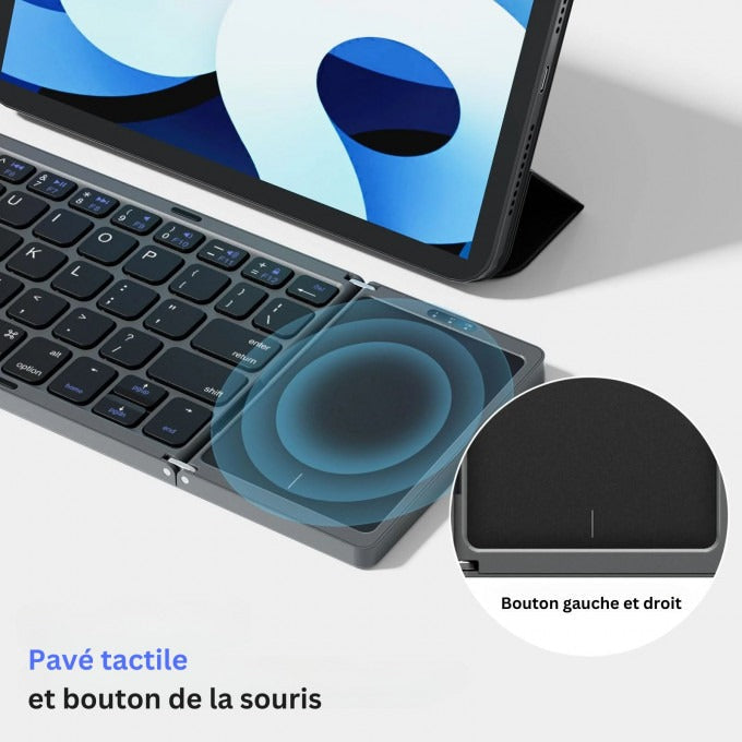 Clavier Bluetooth pliable avec pavé tactile