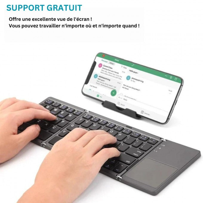 Clavier Bluetooth pliable avec pavé tactile