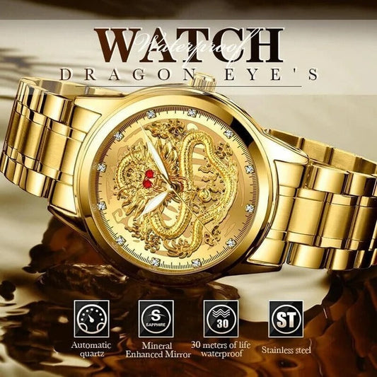 ⌚Montre dragon doré en relief⌚✨ (PROMOTION -40%)